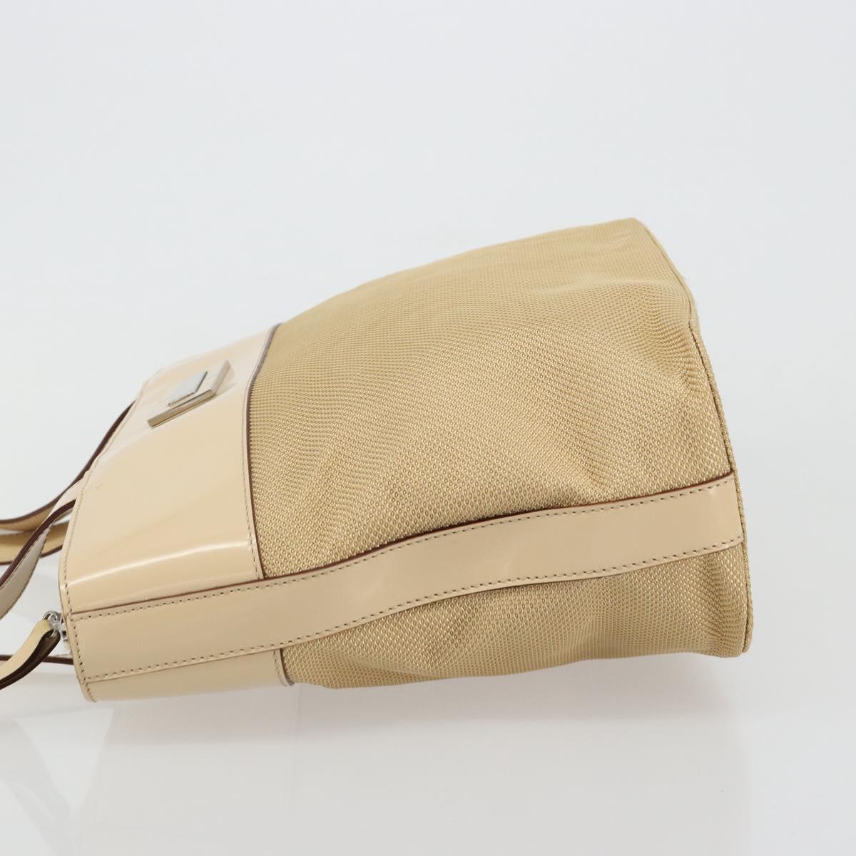 CELINE Tote Bag Canvas Beige Gold CC Auth ti3959