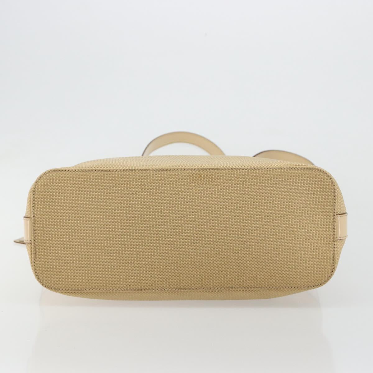 CELINE Tote Bag Canvas Beige Gold CC Auth ti3959