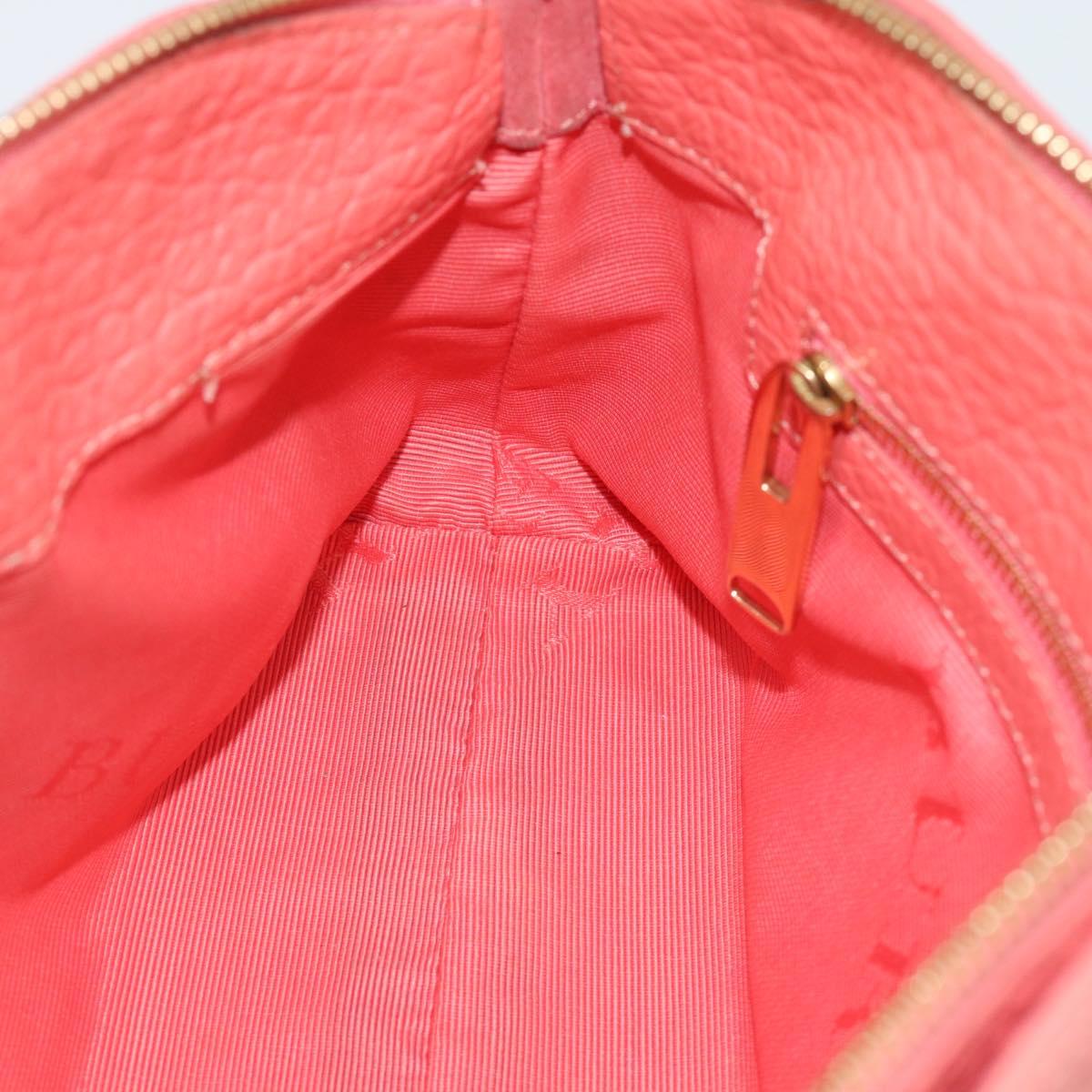 BURBERRY Shoulder Bag Leather Pink Gold Auth ti3960