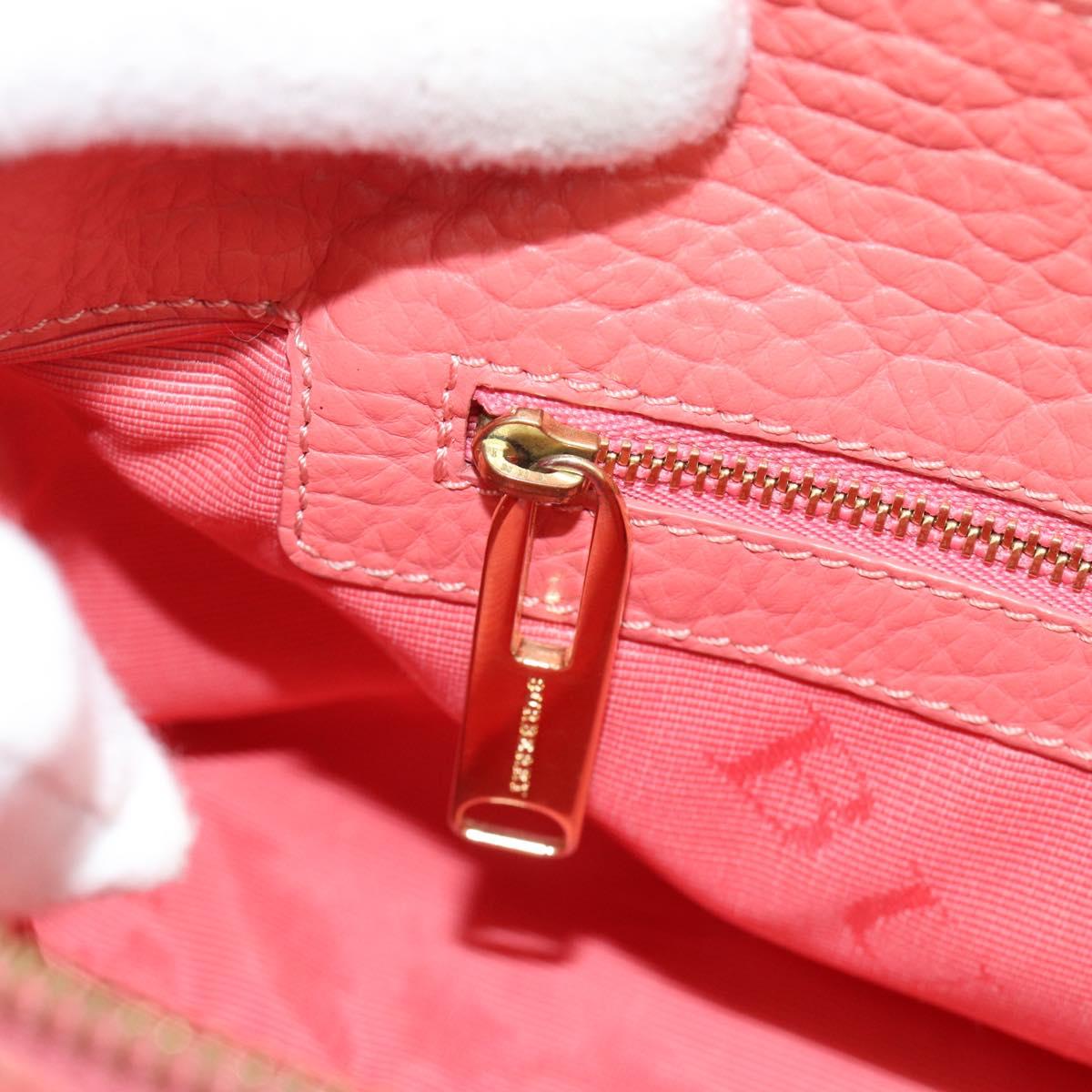 BURBERRY Shoulder Bag Leather Pink Gold Auth ti3960