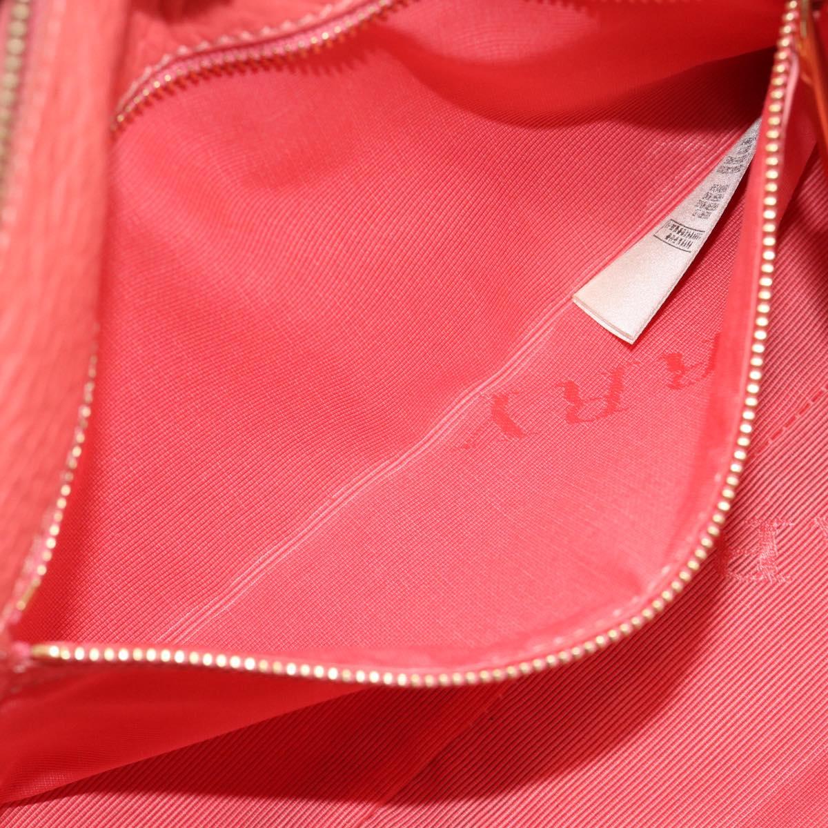 BURBERRY Shoulder Bag Leather Pink Gold Auth ti3960