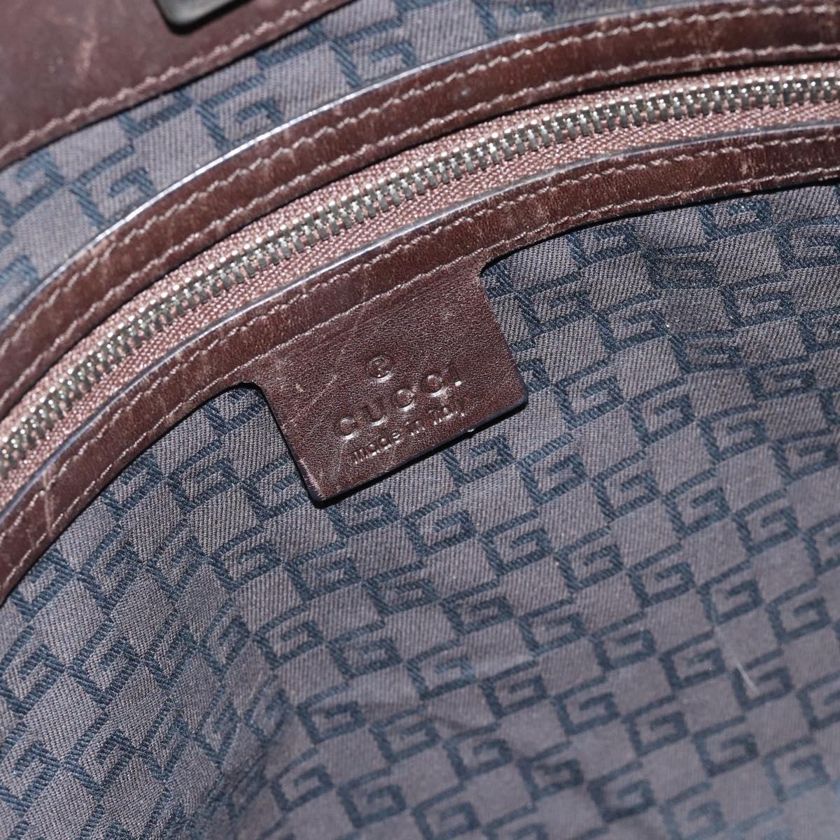 GUCCI Web Sherry Line Shoulder Bag Canvas Beige Silver 114879 Auth ti3962
