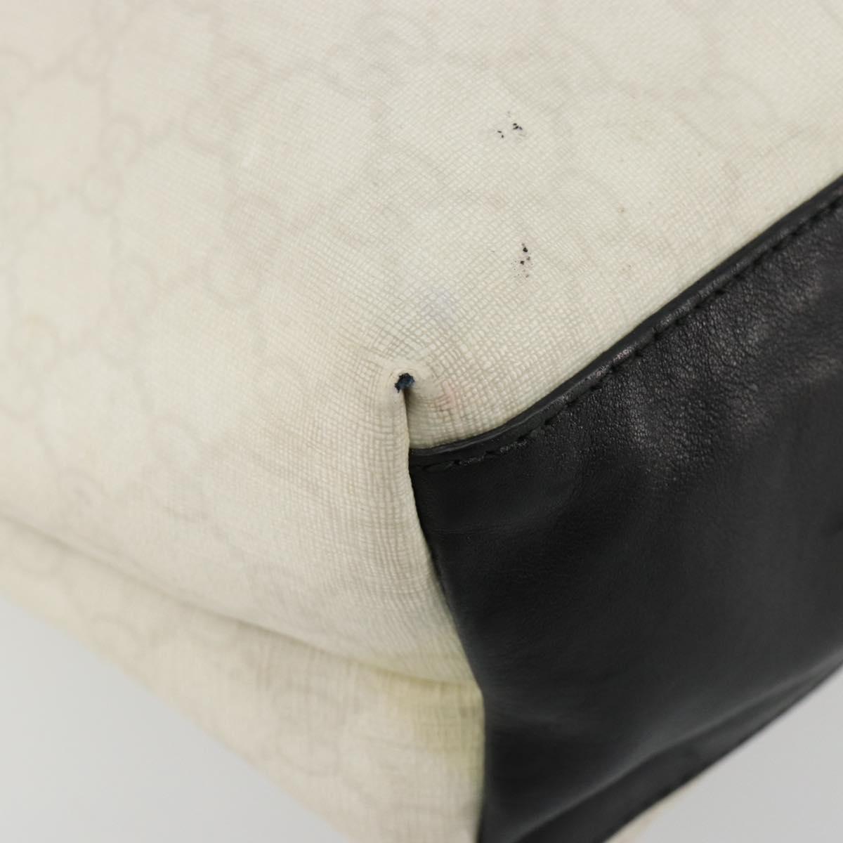 GUCCI GG Supreme Sherry Line Tote Bag PVC White 257245 Auth ti3964