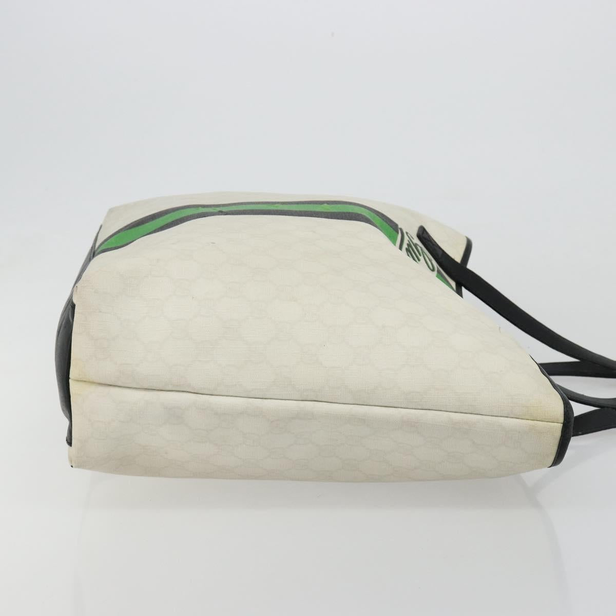 GUCCI GG Supreme Sherry Line Tote Bag PVC White 257245 Auth ti3964