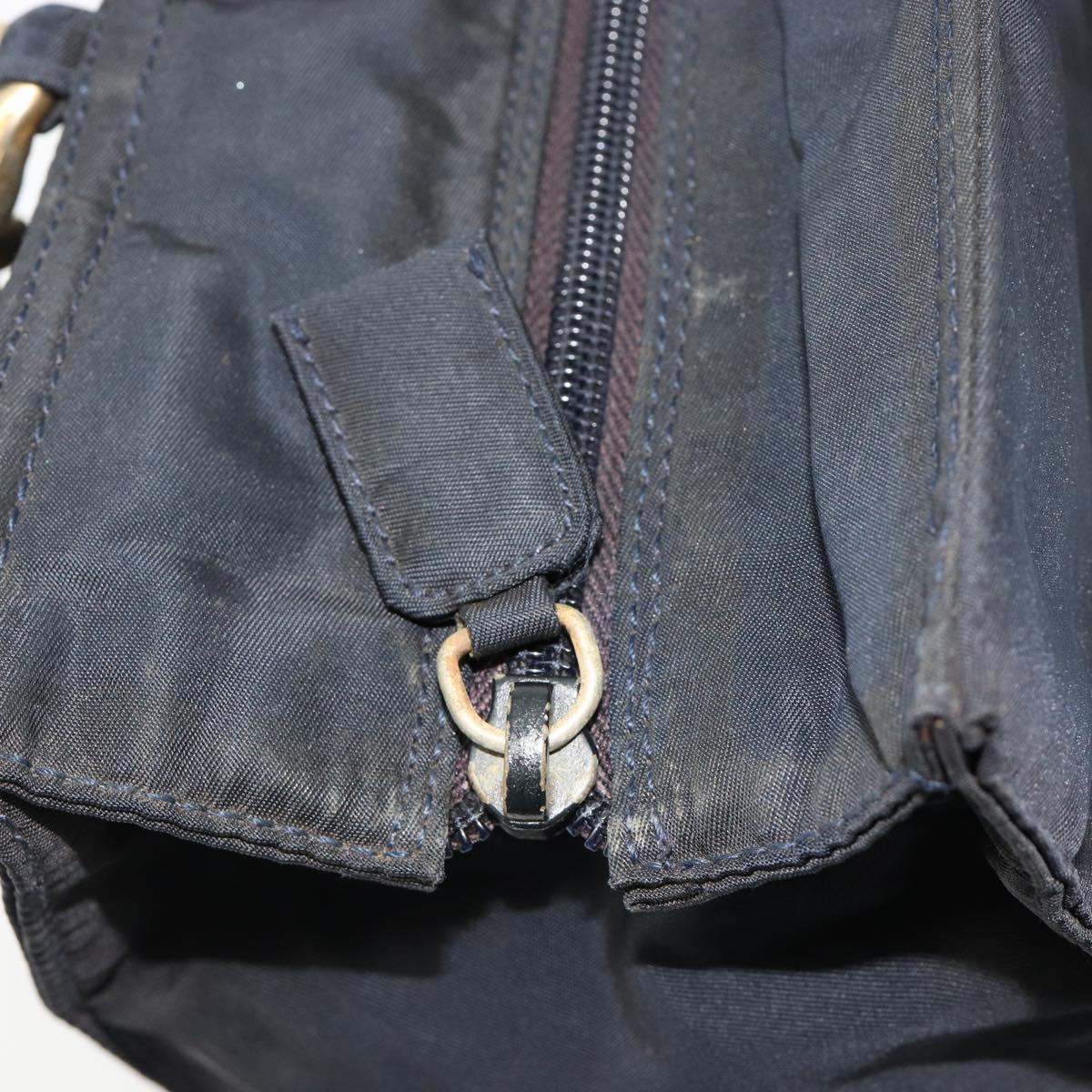 PRADA Hand Bag Nylon Black Gold Auth ti3967