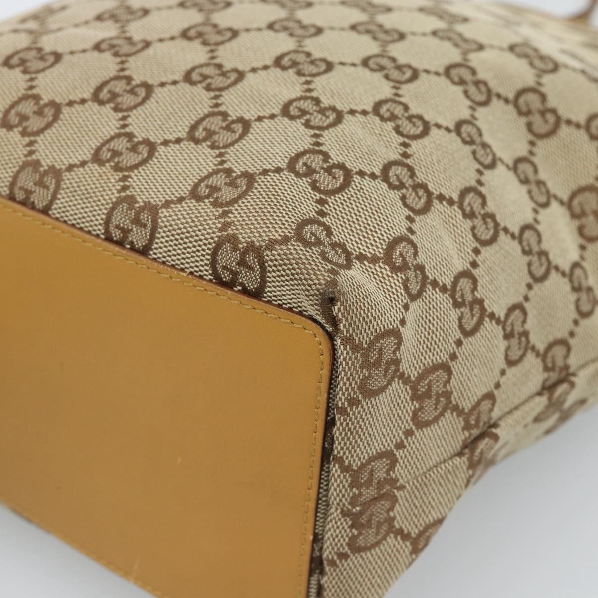 GUCCI GG Canvas Tote Bag Beige Gold 002 1099 Auth ti3968