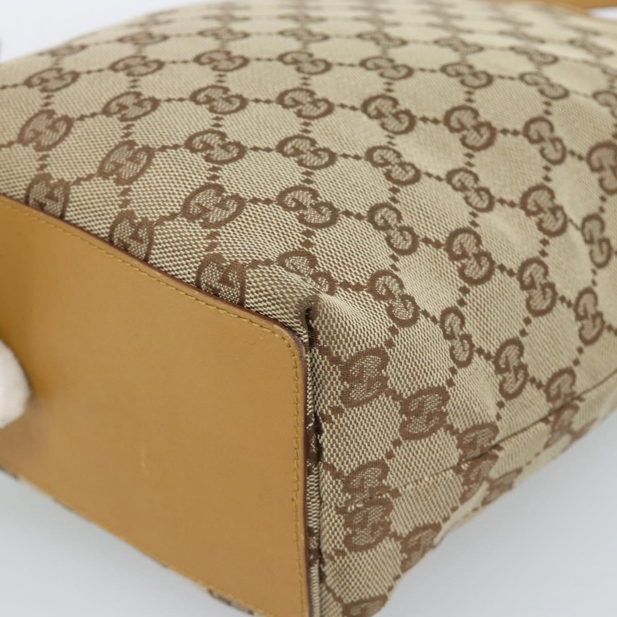 GUCCI GG Canvas Tote Bag Beige Gold 002 1099 Auth ti3968