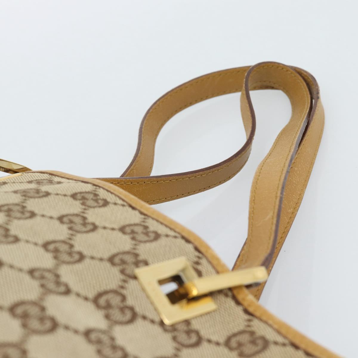 GUCCI GG Canvas Tote Bag Beige Gold 002 1099 Auth ti3968