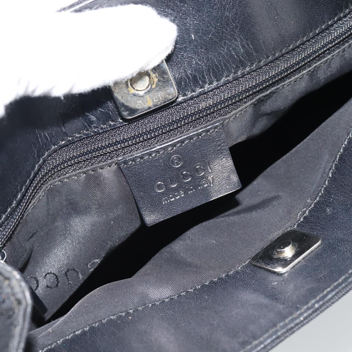 GUCCI Tote Bag Canvas Black Silver 002 1075 Auth ti3969