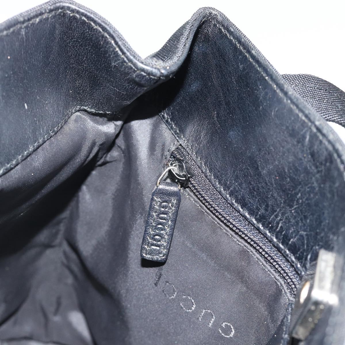 GUCCI Tote Bag Canvas Black Silver 002 1075 Auth ti3969