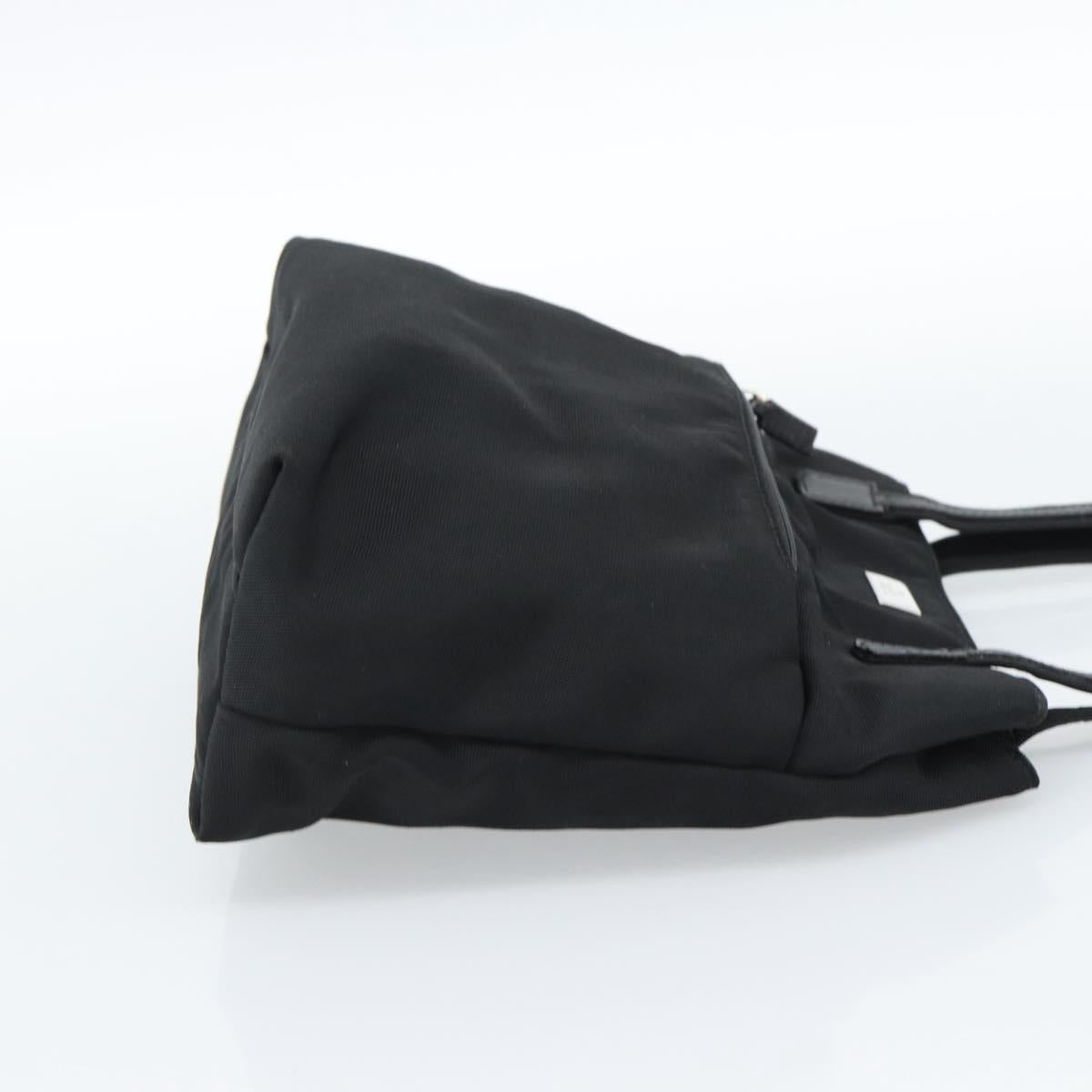 GUCCI Tote Bag Canvas Black Silver 002 1075 Auth ti3969