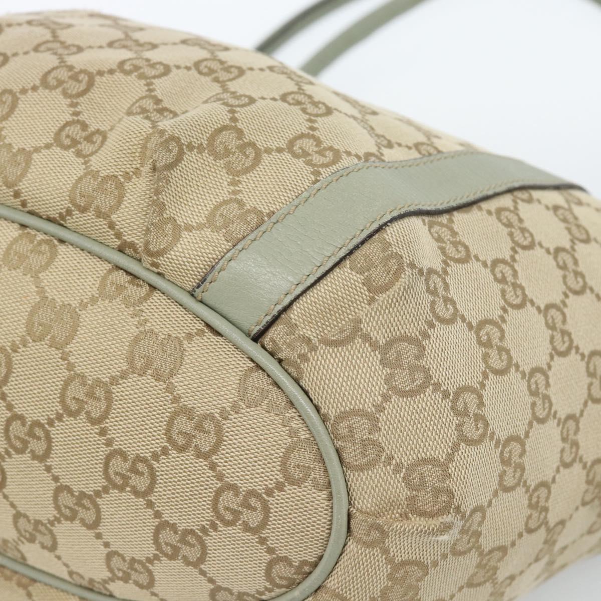 GUCCI GG Canvas Abbey Tote Bag Beige Gold 211982 Auth ti3971