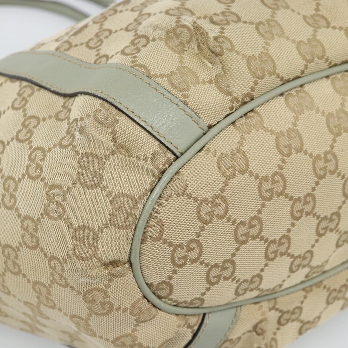GUCCI GG Canvas Abbey Tote Bag Beige Gold 211982 Auth ti3971