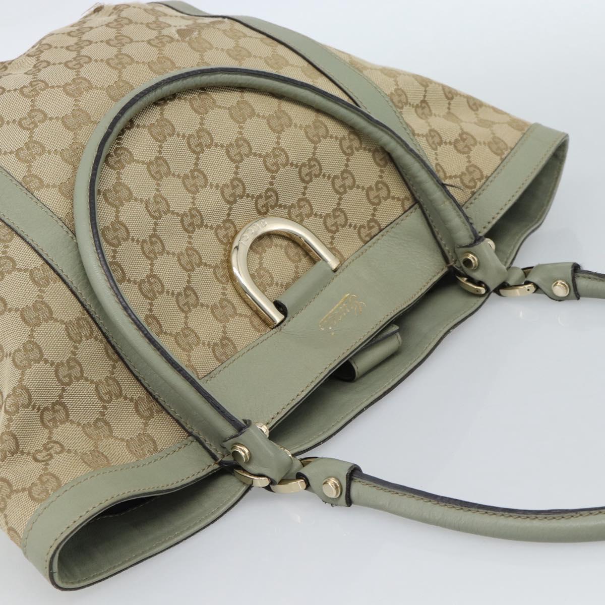 GUCCI GG Canvas Abbey Tote Bag Beige Gold 211982 Auth ti3971