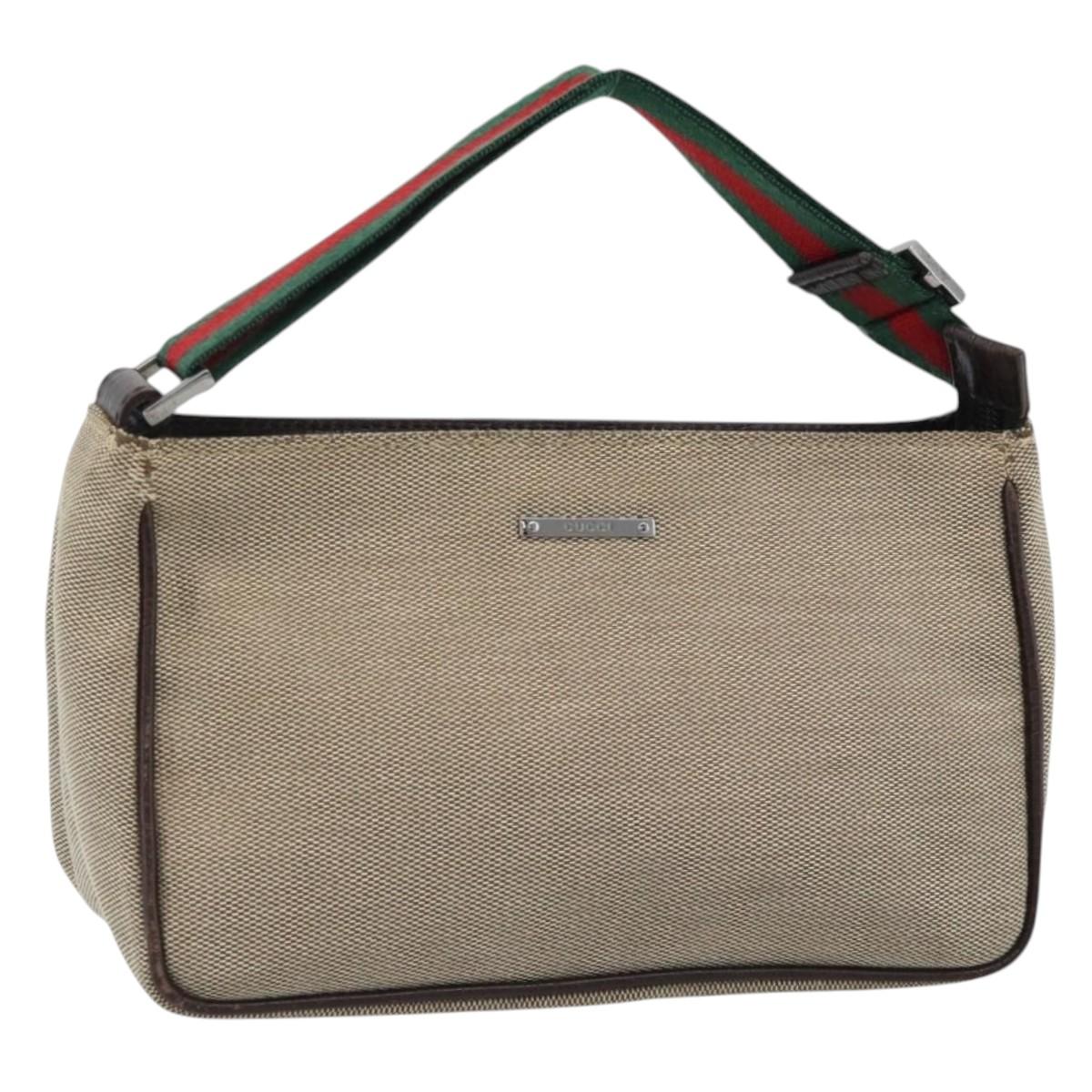GUCCI Web Sherry Line Shoulder Pouch Canvas 106644 Auth ti3973