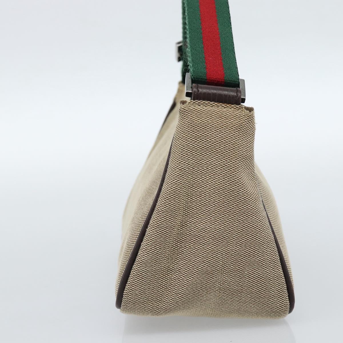 GUCCI Web Sherry Line Shoulder Pouch Canvas 106644 Auth ti3973