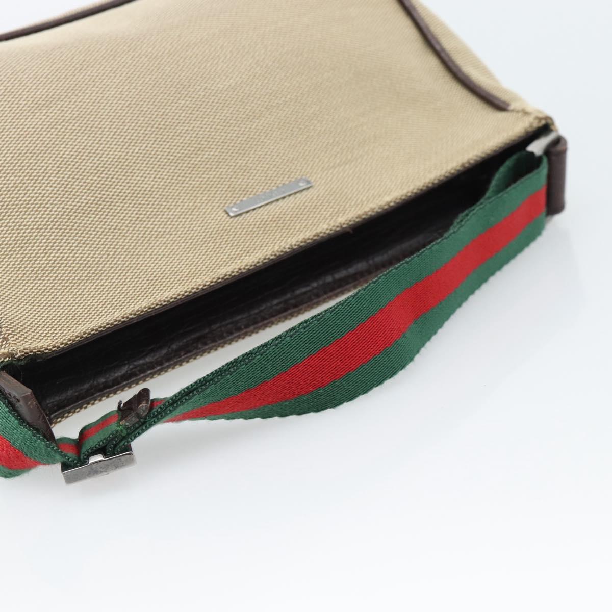 GUCCI Web Sherry Line Shoulder Pouch Canvas 106644 Auth ti3973