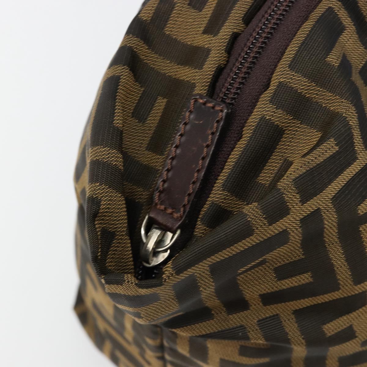 FENDI Zucca Canvas Hand Bag Black Brown Auth ti3974