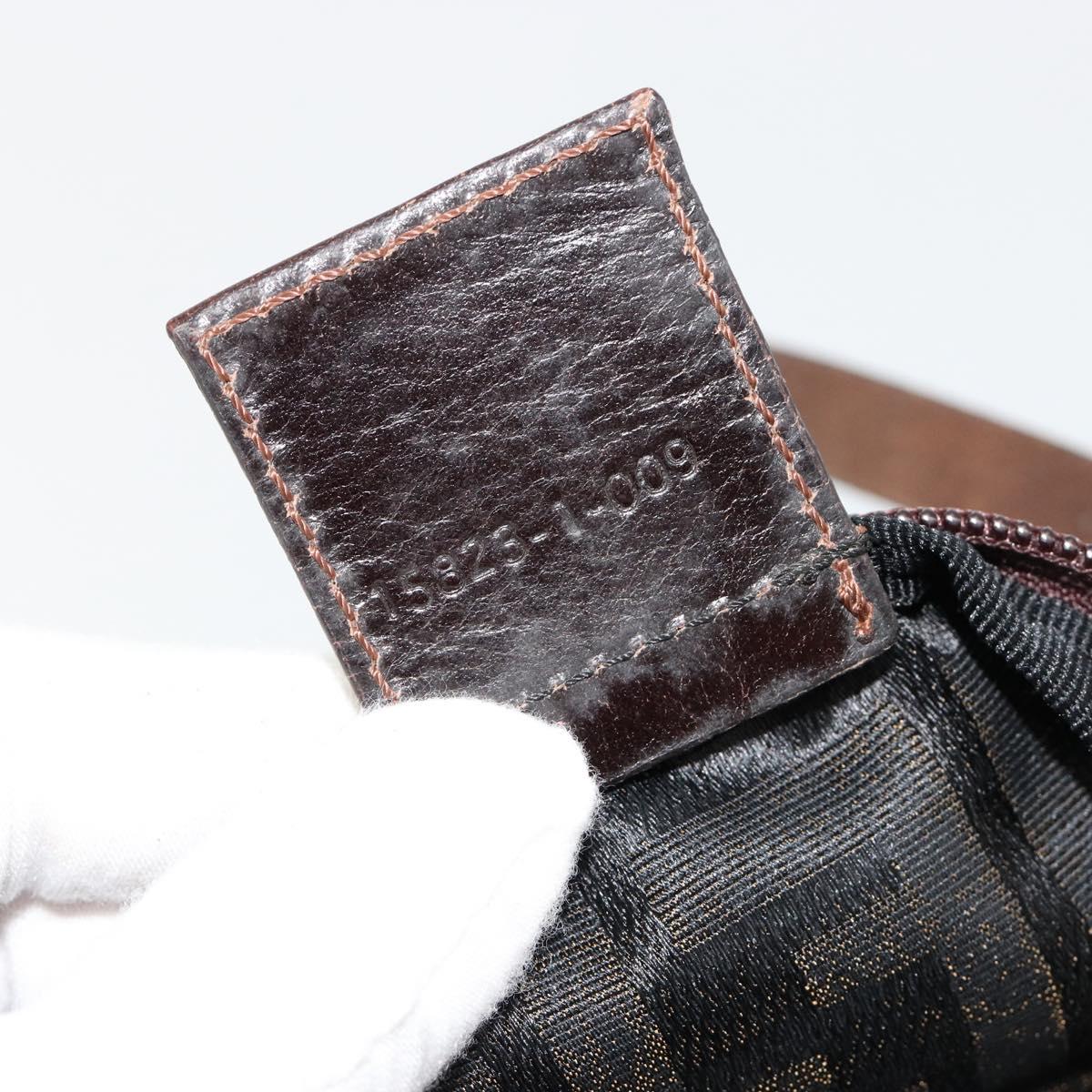 FENDI Zucca Canvas Hand Bag Black Brown Auth ti3974