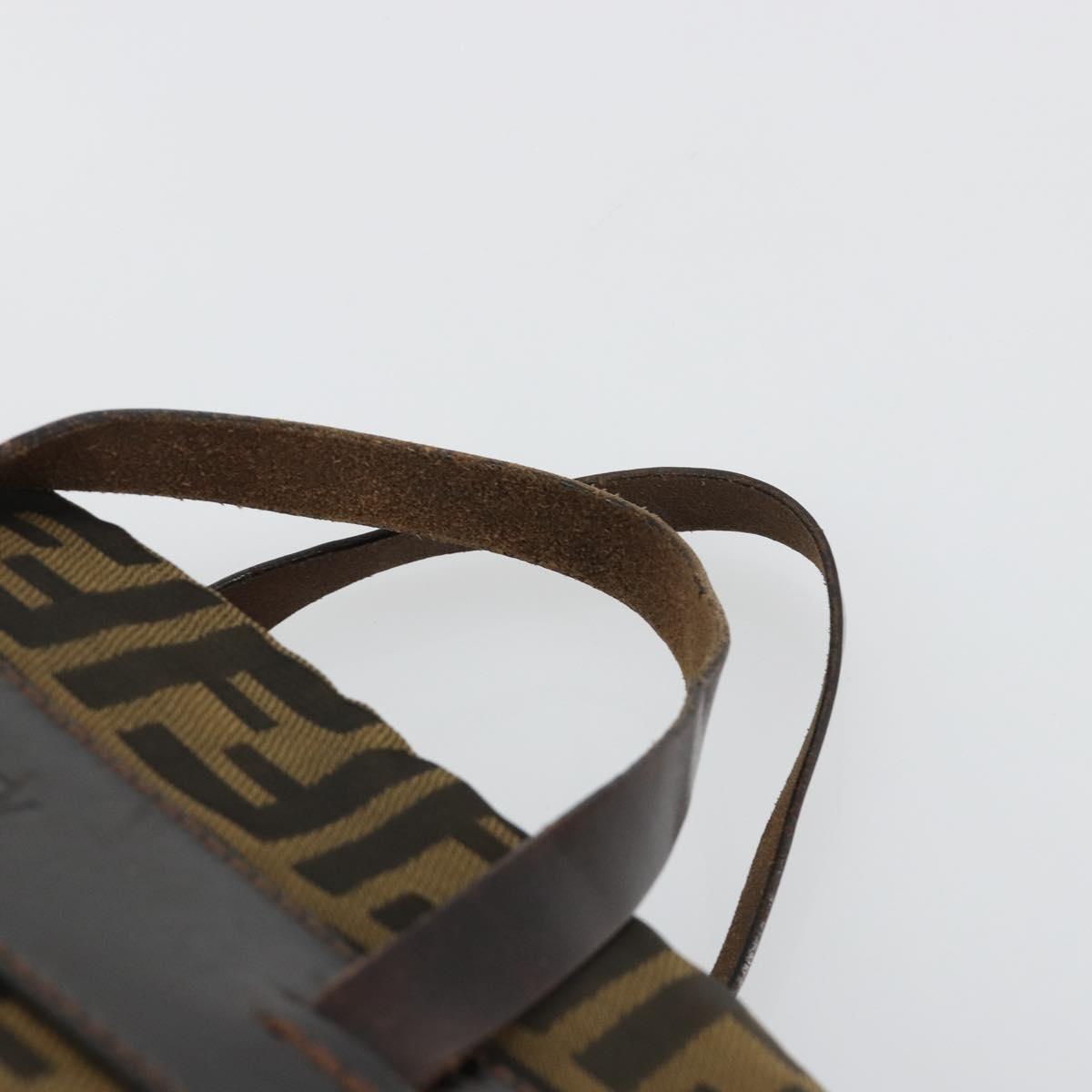 FENDI Zucca Canvas Hand Bag Black Brown Auth ti3974
