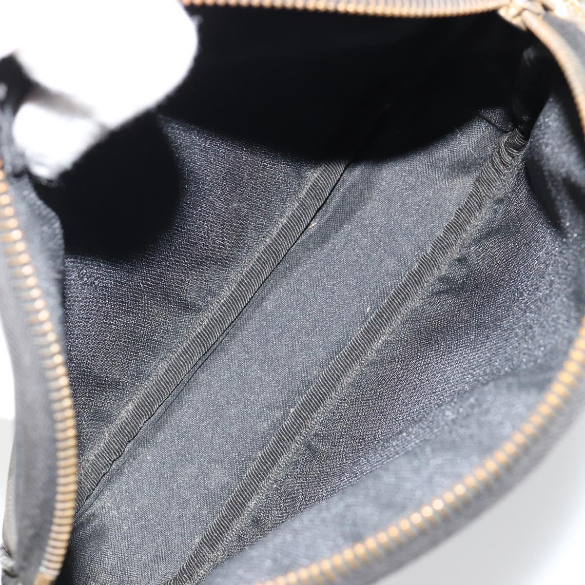 FENDI Pecan Canvas Shoulder Bag PVC Black Brown Auth ti3977