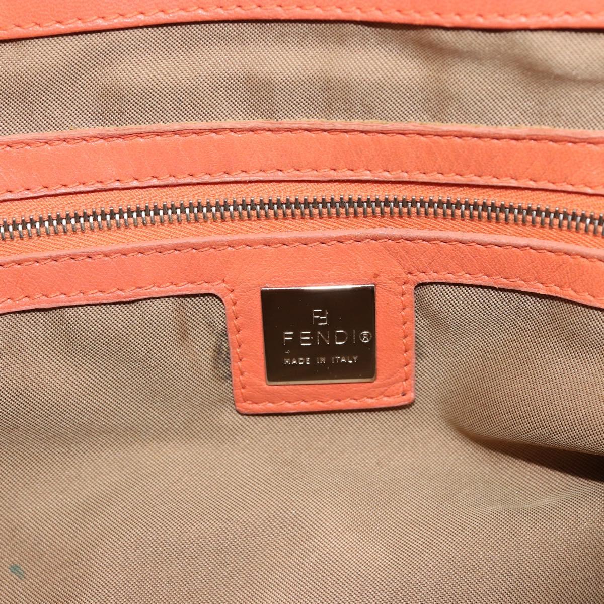 FENDI Tote Bag Leather Pink Silver Auth ti3978