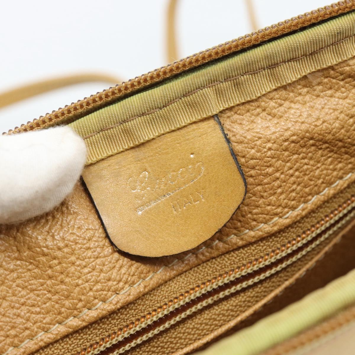GUCCI Micro GG Supreme Shoulder Bag PVC Beige Gold Auth ti3980