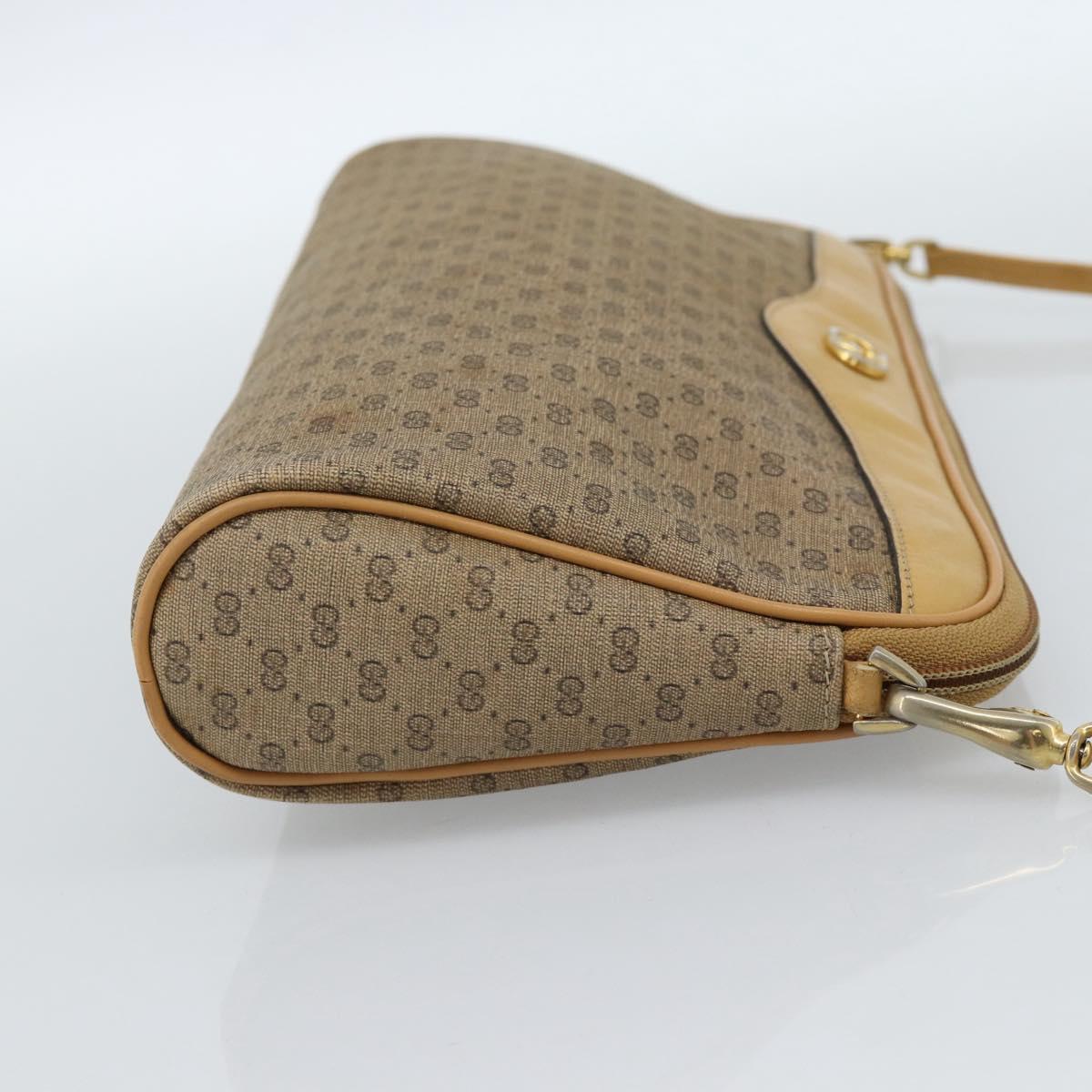 GUCCI Micro GG Supreme Shoulder Bag PVC Beige Gold Auth ti3980
