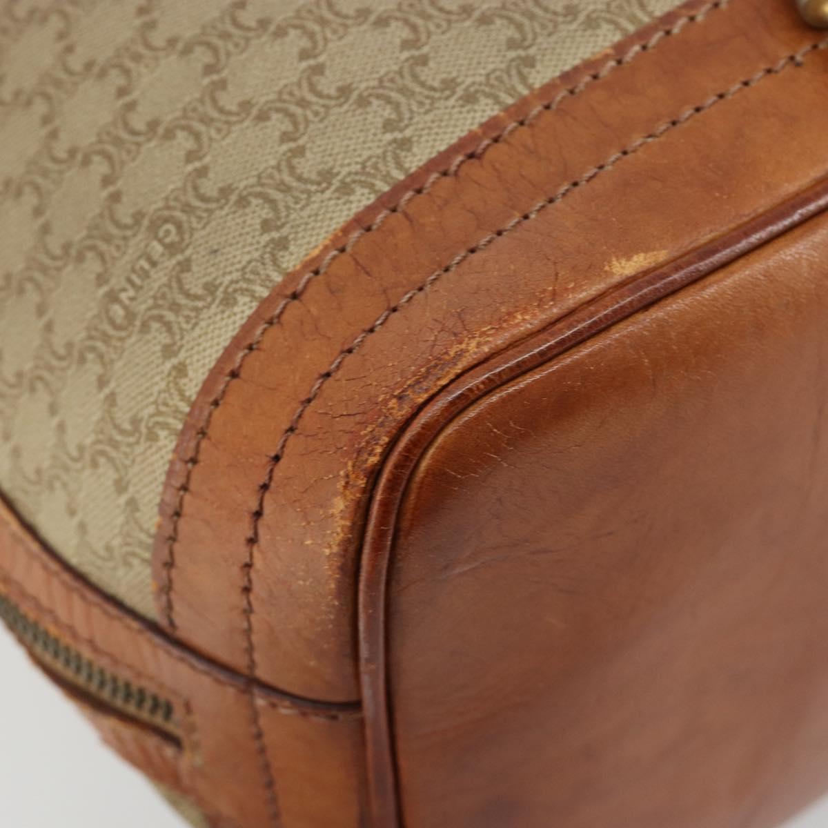 CELINE Macadam Canvas Shoulder Bag PVC Beige Gold Auth ti3982