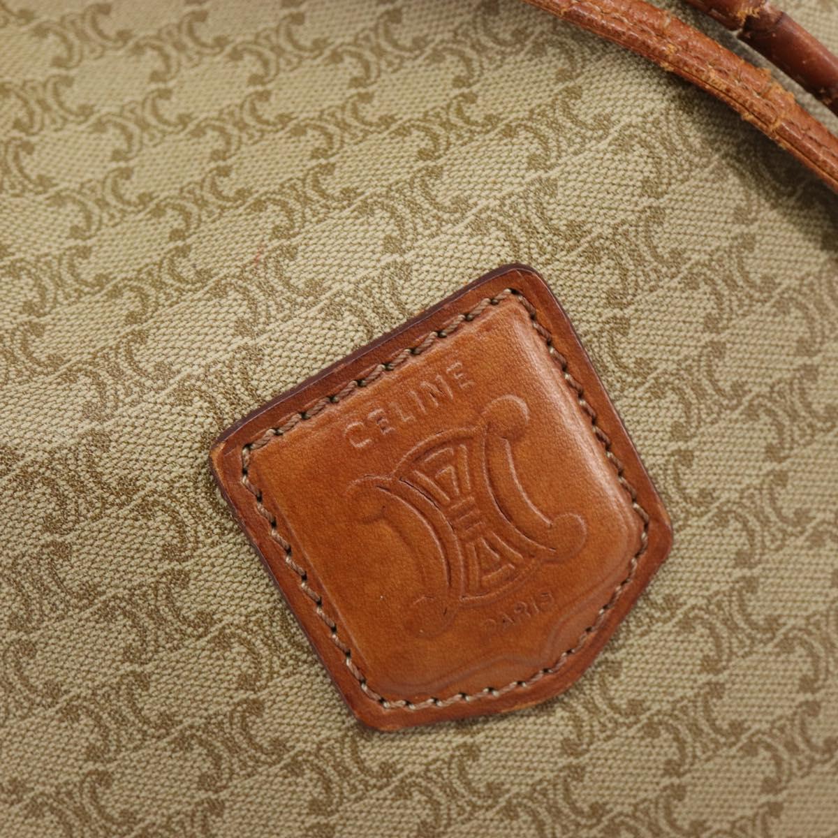 CELINE Macadam Canvas Shoulder Bag PVC Beige Gold Auth ti3982