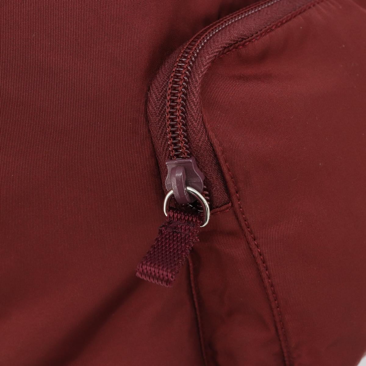 PRADA Backpack Nylon Red Silver Auth ti3983A