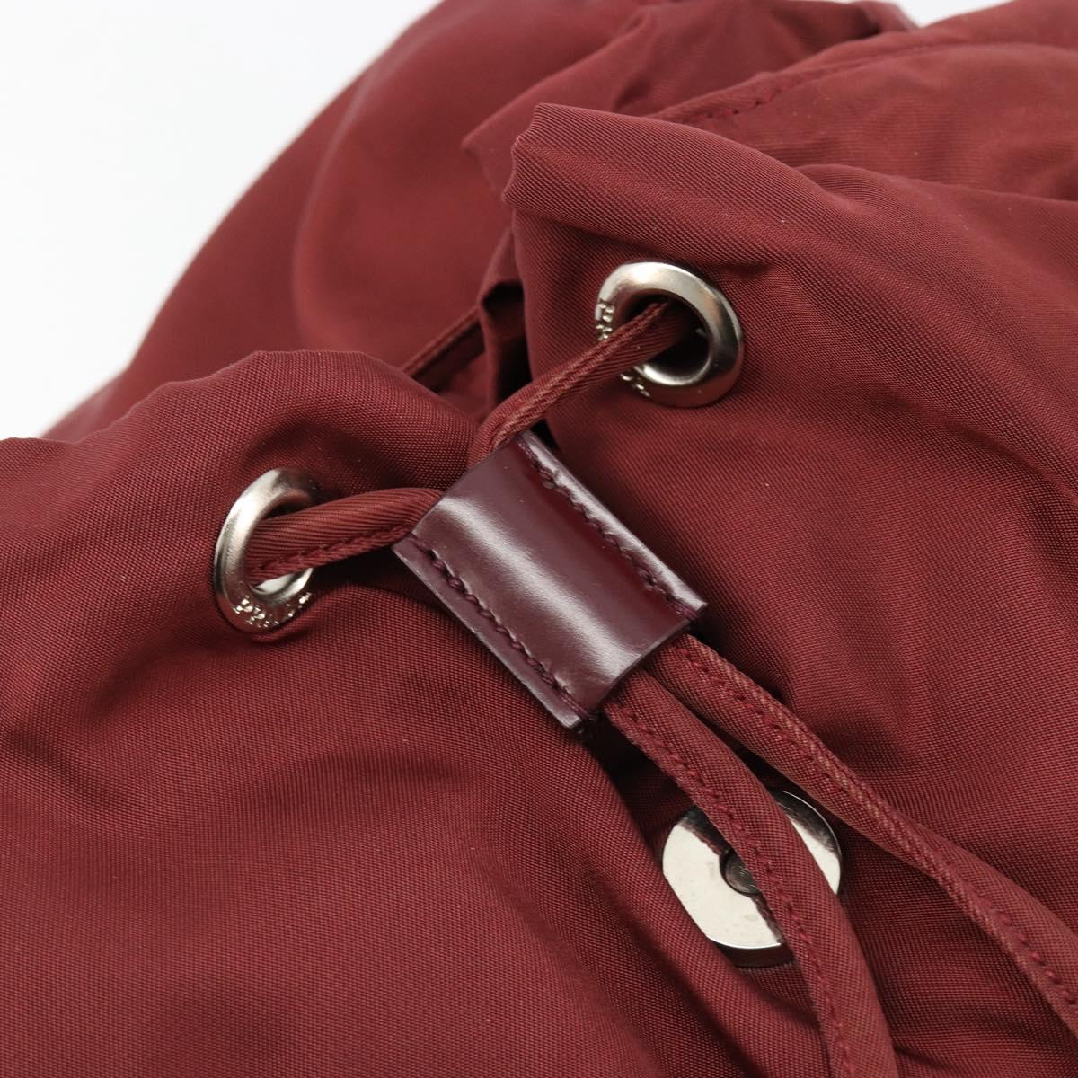 PRADA Backpack Nylon Red Silver Auth ti3983A