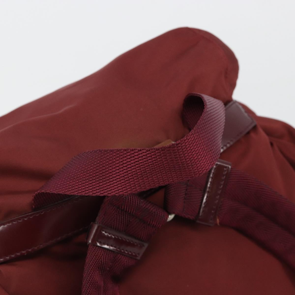 PRADA Backpack Nylon Red Silver Auth ti3983A