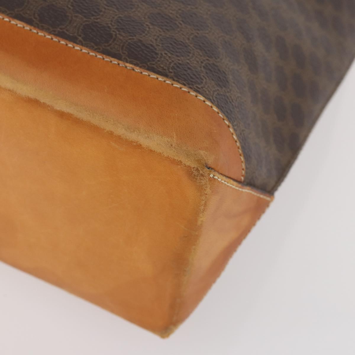 CELINE Macadam Canvas Clutch Bag PVC Leather 2 Set Brown Auth ti3985