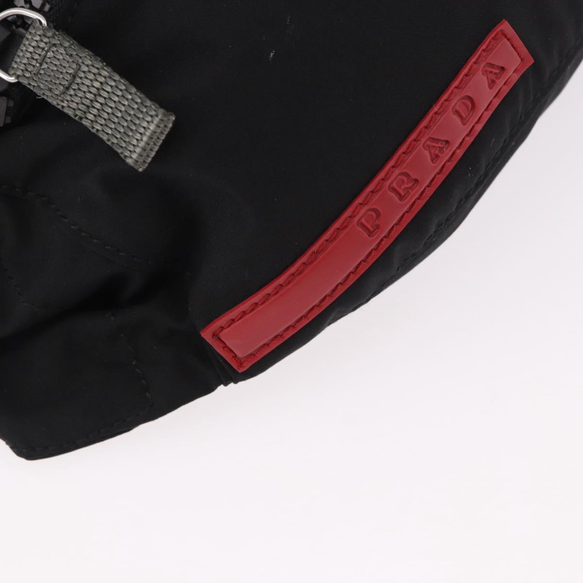 PRADA Sports Line Waist Bag Nylon Blue Silver Auth ti3992