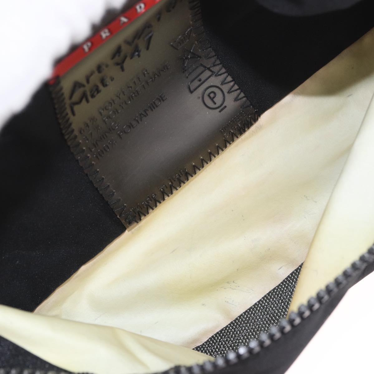 PRADA Sports Line Waist Bag Nylon Blue Silver Auth ti3992