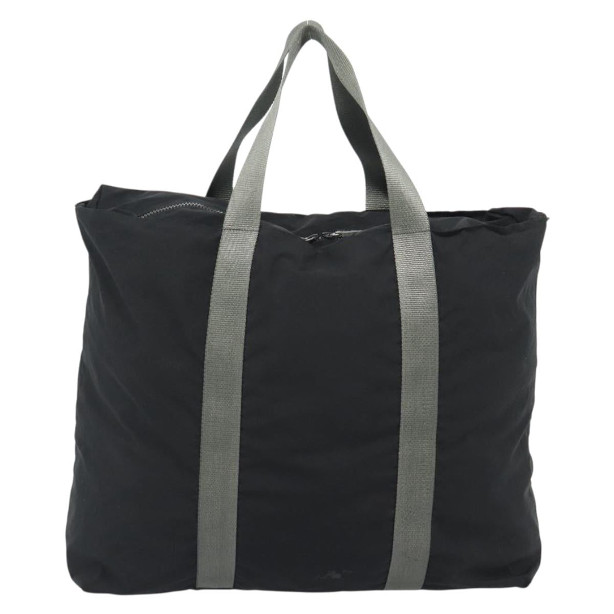 PRADA Sports Line Tote Bag Nylon Black Silver Auth ti3994