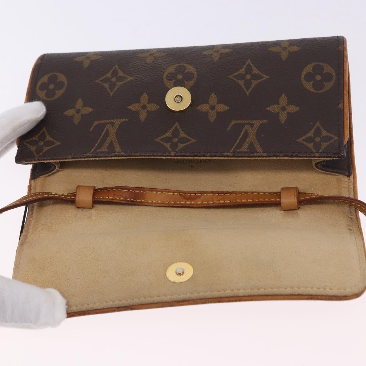 LOUIS VUITTON Monogram Pochette Twin PM Shoulder Bag M51854 LV Auth ti3996