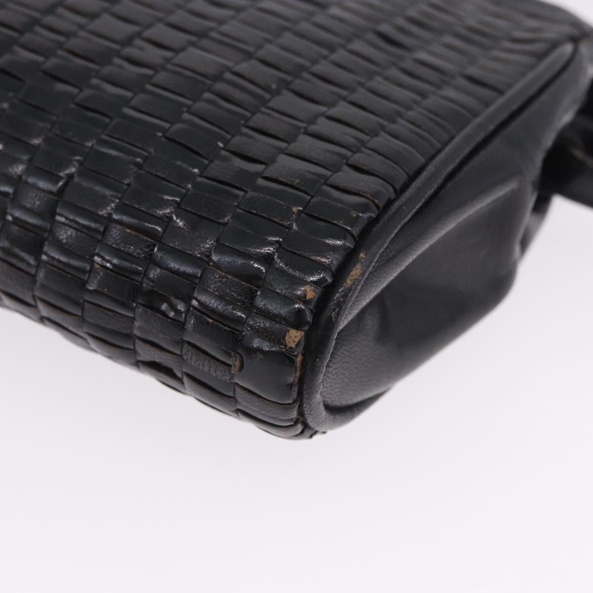 FENDI Shoulder Bag Leather Black Auth ti4002