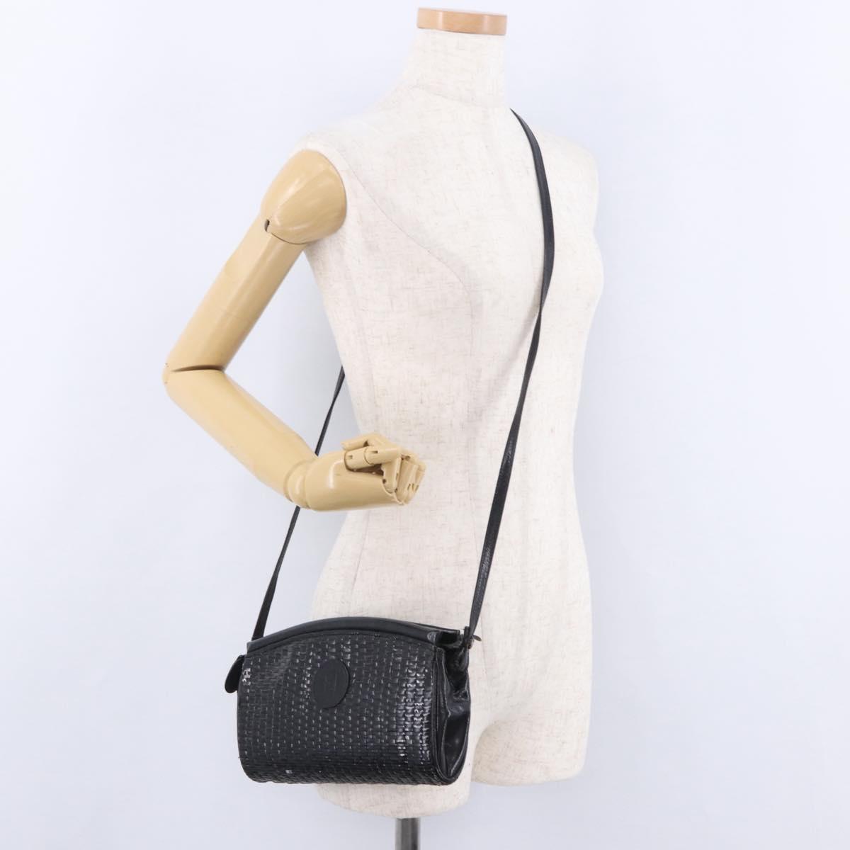 FENDI Shoulder Bag Leather Black Auth ti4002