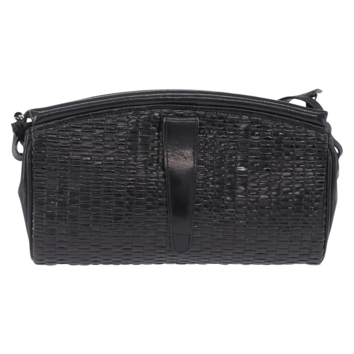 FENDI Shoulder Bag Leather Black Auth ti4002