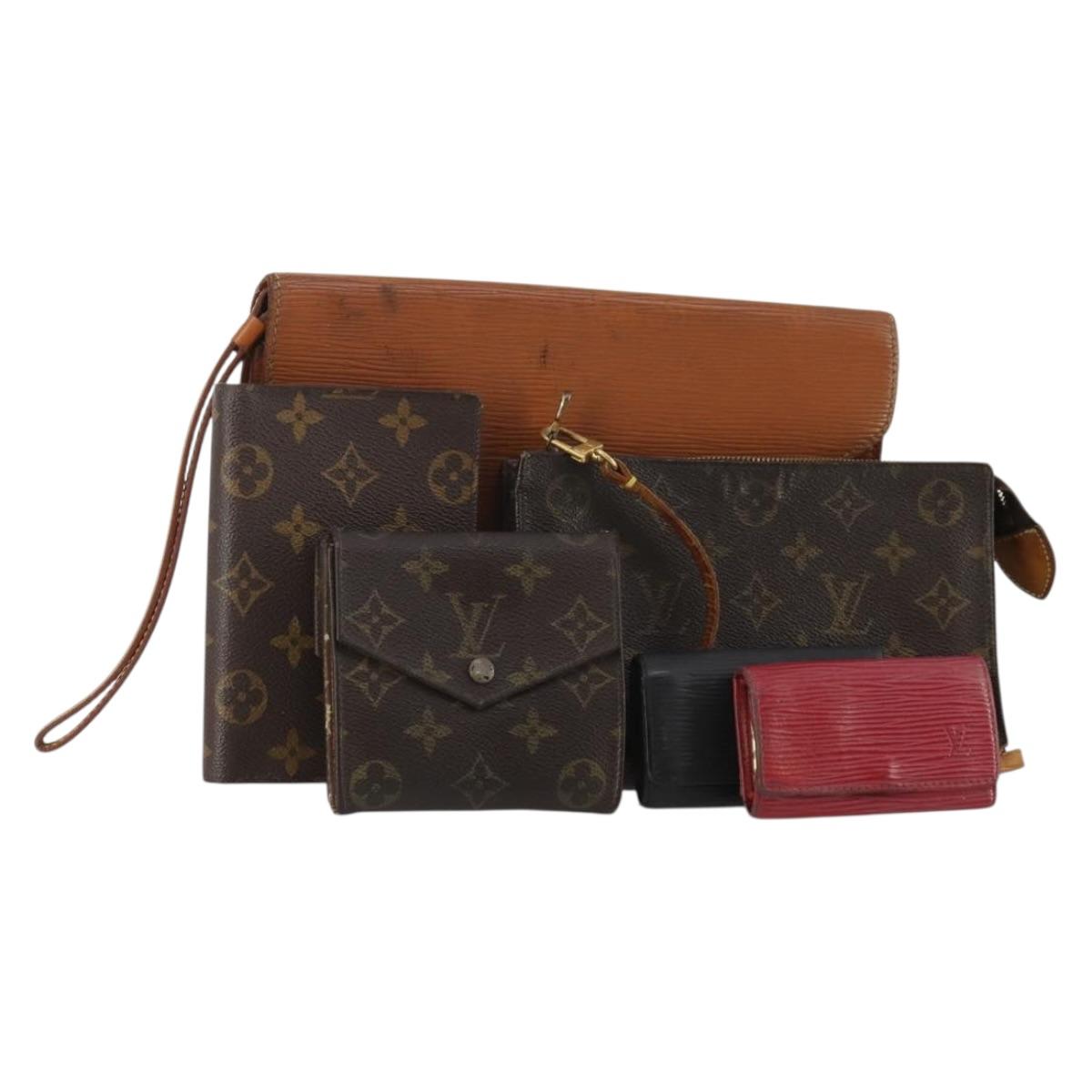 LOUIS VUITTON Monogram Epi Wallet Key Case Clutch Bag 6 Set LV Auth ti4004