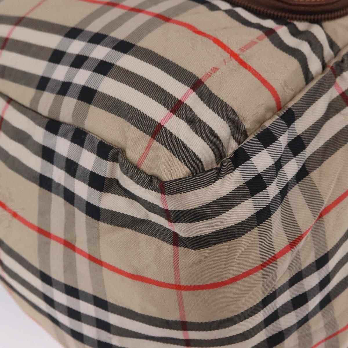 Burberrys Nova Check Folding Boston Bag Canvas Beige Brown Auth ti4005