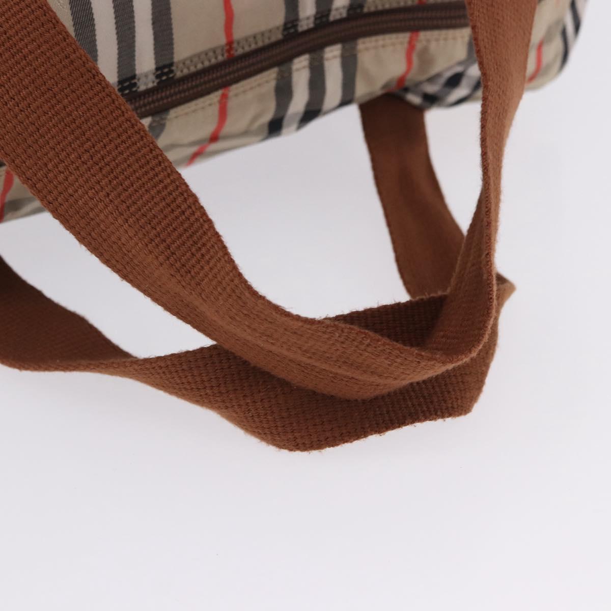 Burberrys Nova Check Folding Boston Bag Canvas Beige Brown Auth ti4005