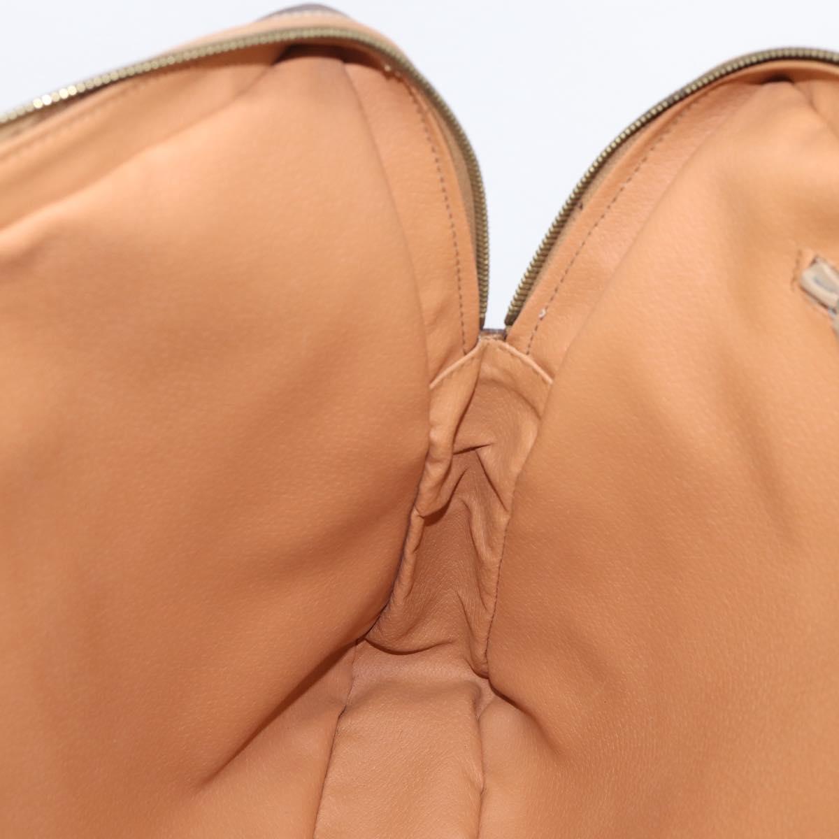 CELINE Macadam Business Bag PVC Leather Brown Gold Tone Auth ti4006