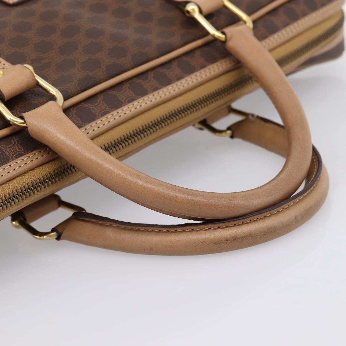 CELINE Macadam Business Bag PVC Leather Brown Gold Tone Auth ti4006