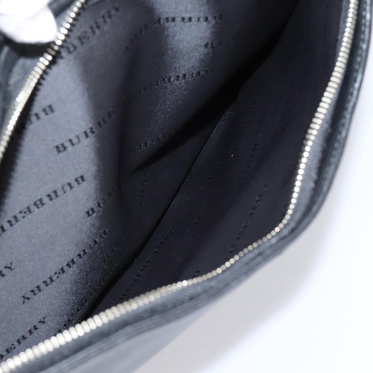 BURBERRY Business Bag Leather 2way Black Silver Auth ti4007