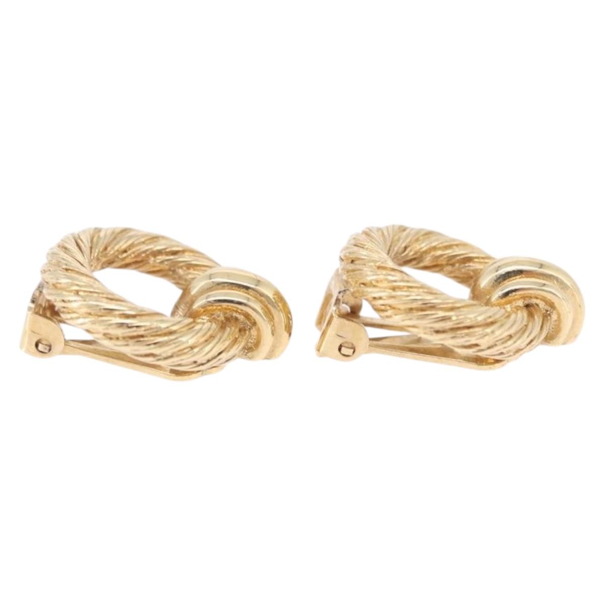 Christian Dior Earring Metal Gold Tone Auth ti4009