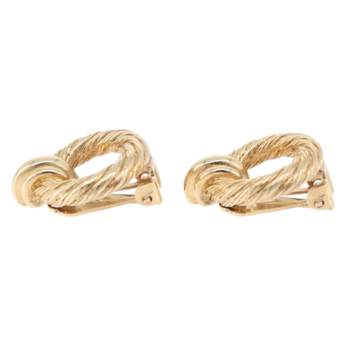 Christian Dior Earring Metal Gold Tone Auth ti4009