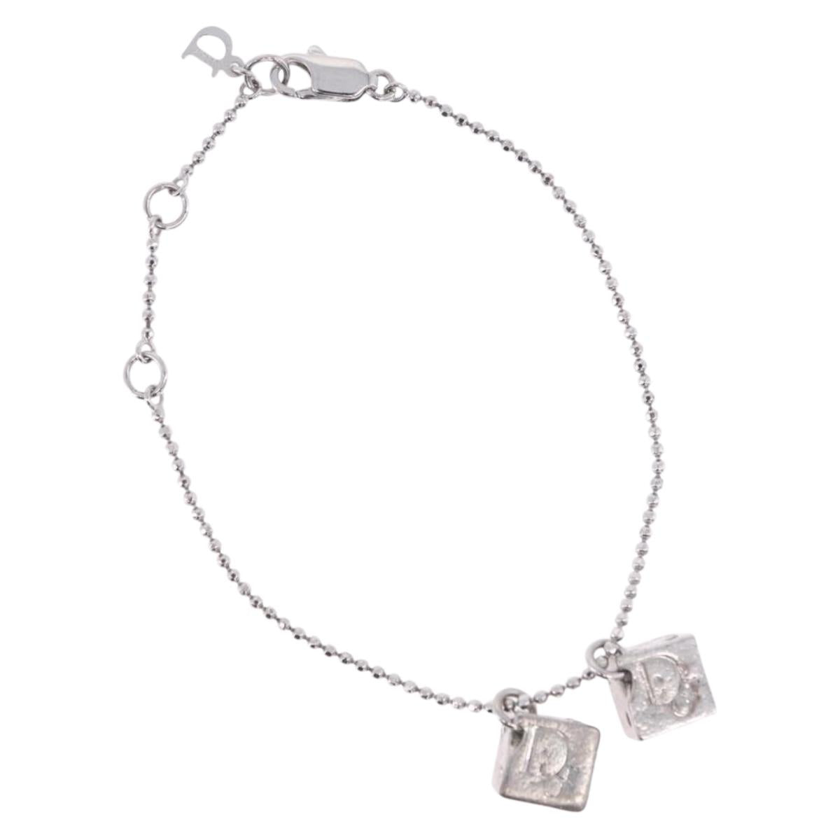 Christian Dior Bracelet Metal Silver Auth ti4011
